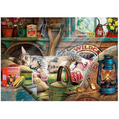 Gibsons Snoozing In The Shed 1000 Piece Jigsaw Puzzle image 0