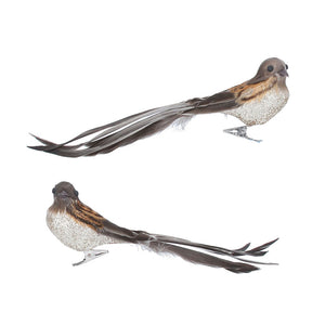 Gisela Graham Bird Clip with Glitter (Assorted Designs) image 0