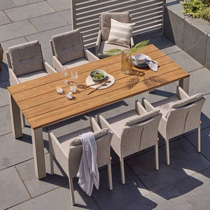 LIFE Mixx Rectangular Garden Dining Set with 6 Caribbean Soltex Beige Chairs image 0