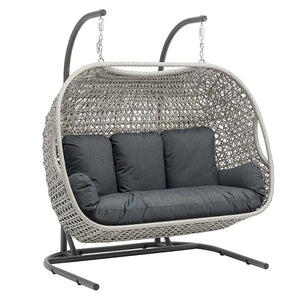 Bramblecrest Wentworth Triple Hanging Cocoon in Pewter Rattan image 3