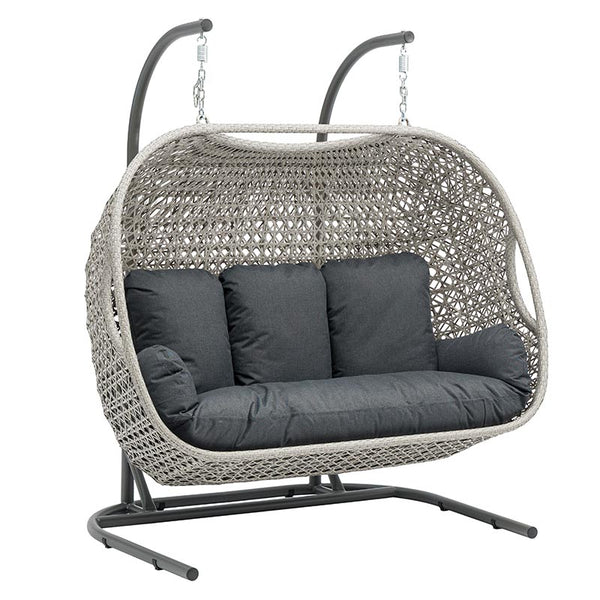 Bramblecrest Wentworth Triple Hanging Cocoon in Pewter Rattan image 3
