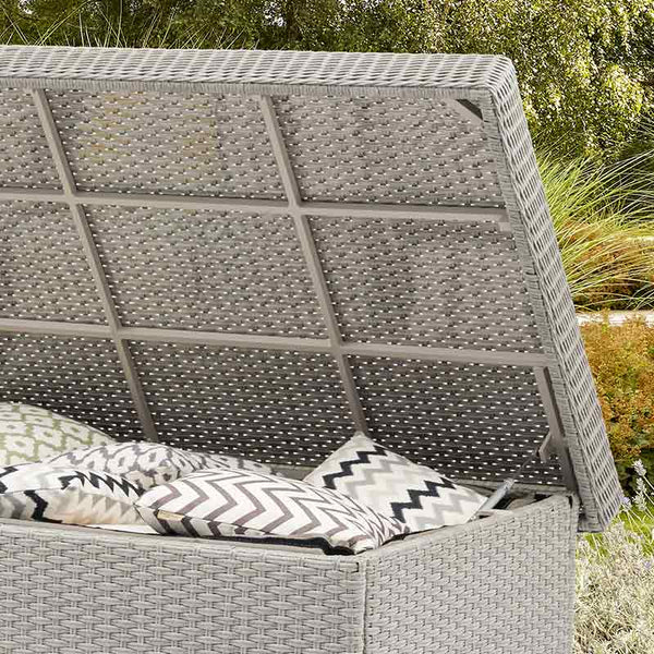 Bramblecrest Wentworth Cushion Storage Box with Liner in Pewter Rattan - Large image 2
