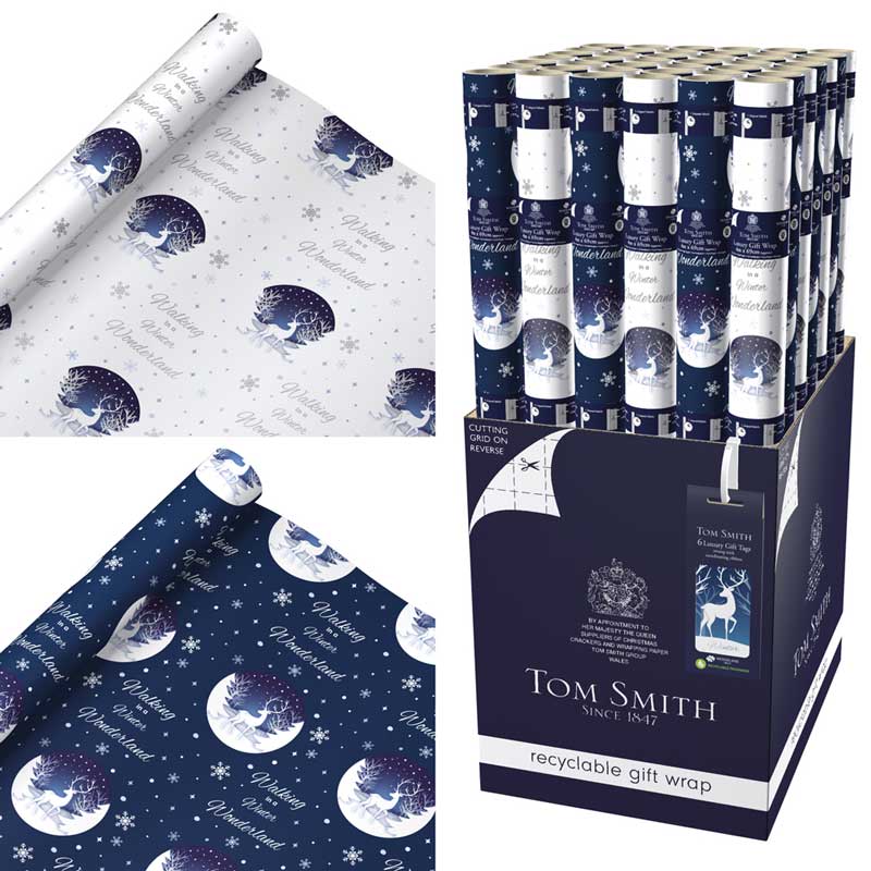 Tom Smith Winter Wonderland Luxury Gift Wrap - 4m (Assorted Designs) image 0