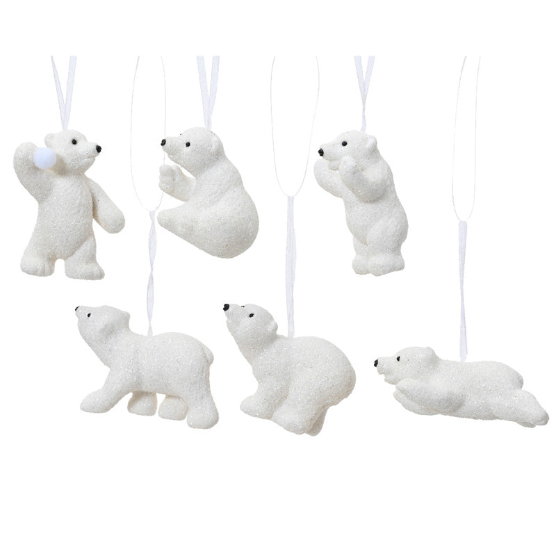 Decoris Hanging Polar Bear with Glitter (Assorted Designs) image 0