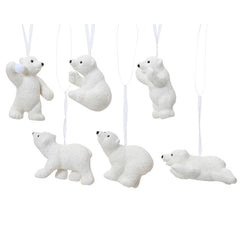 Decoris Hanging Polar Bear with Glitter (Assorted Designs) image 0