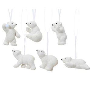 Decoris Hanging Polar Bear with Glitter (Assorted Designs) image 0