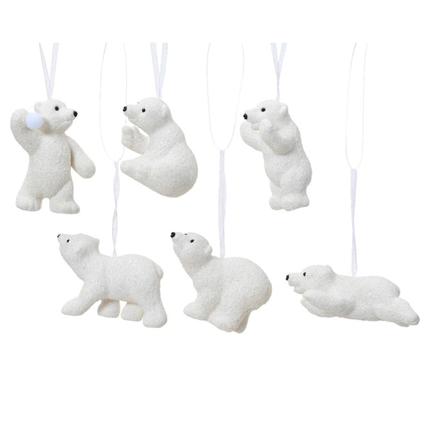 Decoris Hanging Polar Bear with Glitter (Assorted Designs) image 0