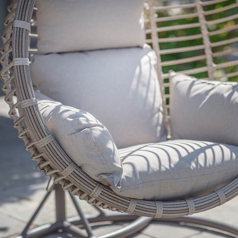 Bramblecrest Chedworth Single Tulip Open Weave Hanging Egg Chair Cocoon in Sandstone Rattan image 0