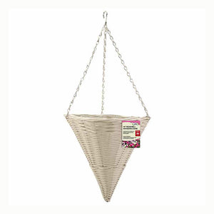 Smart Garden Seashell Faux Rattan Hanging Cone (14-inch) image 1