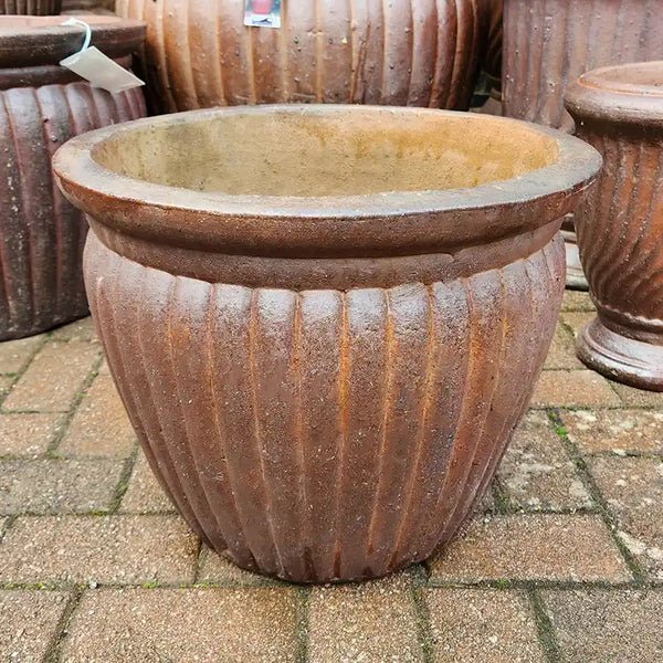 Short Fluted Terracotta Pot Large (D61cm x H45cm) image 1