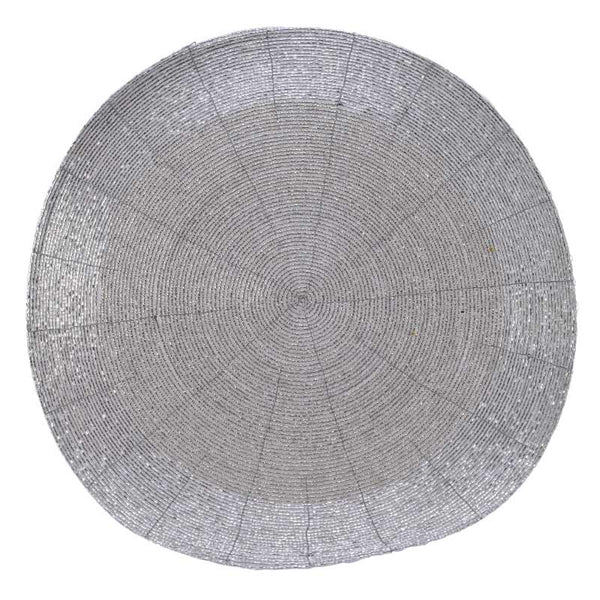 Decorative Beaded Placemat - Silver image