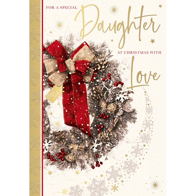Words N Wishes Christmas Wreath Daughter Christmas Card image 0