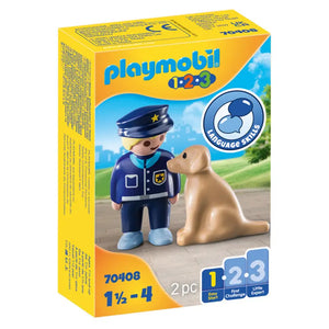 PLAYMOBIL 1.2.3 Police Officer with Dog For 18+ Months image 2