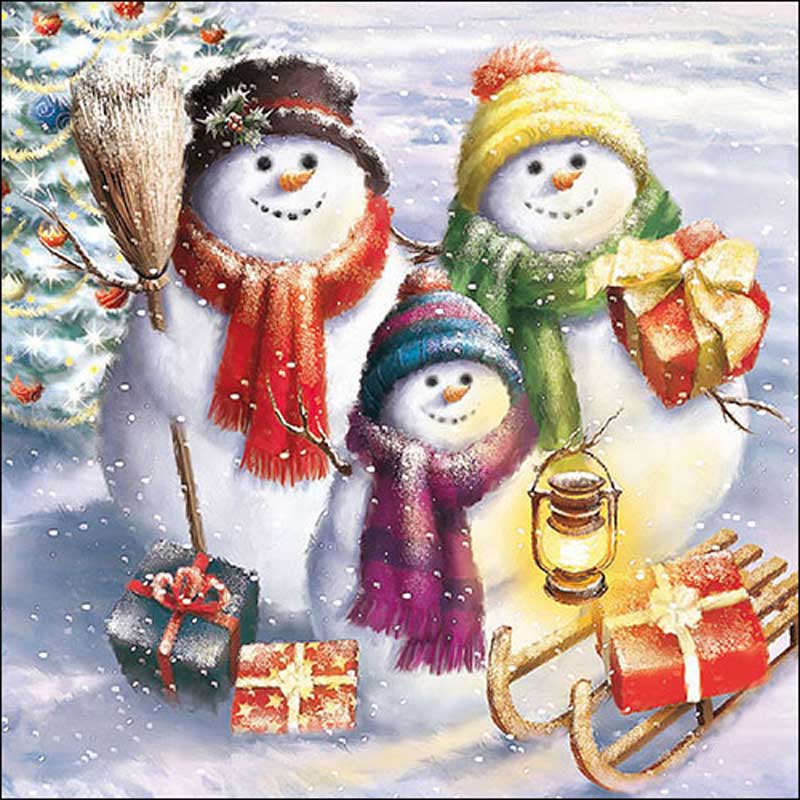 Ambiente Paper Napkins - Snowmen Family (Pack of 20) image 0