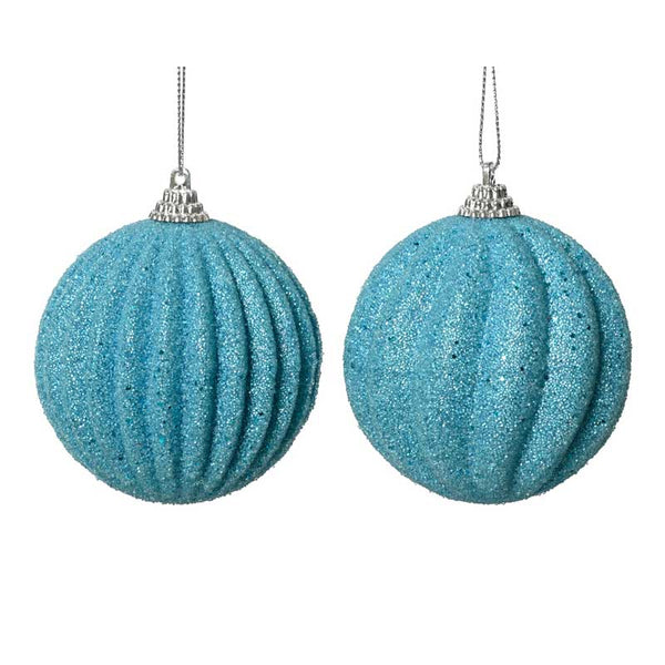 Decoris Foam Bauble with Glitter Beads in Sugar Blue (Assorted Designs) image 0