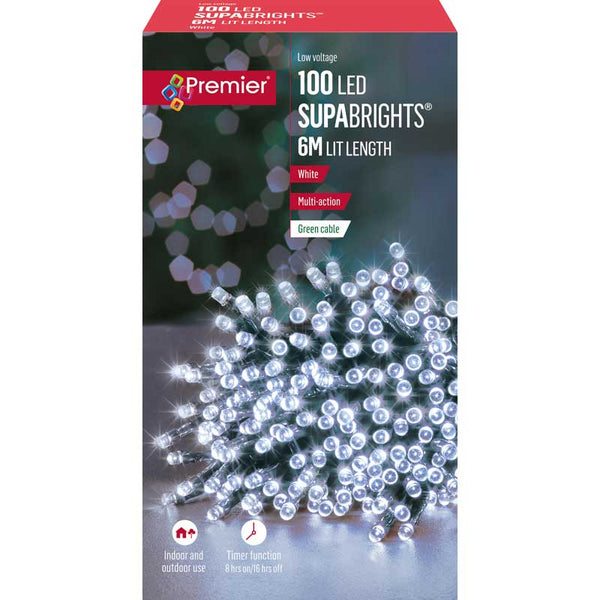 Premier 100 Multi-Action LED SUPABRIGHTS with Timer - White image 1