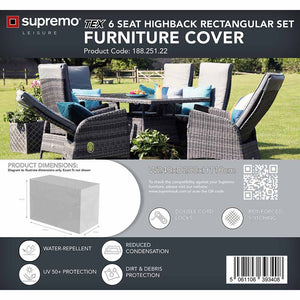 Supremo TEX 6 Seat High-Back Rectangular Dining Set Furniture Cover image 1