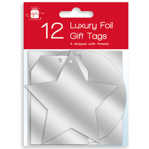 Gift Maker 12 Silver Luxury Foil Gift Tags image 0