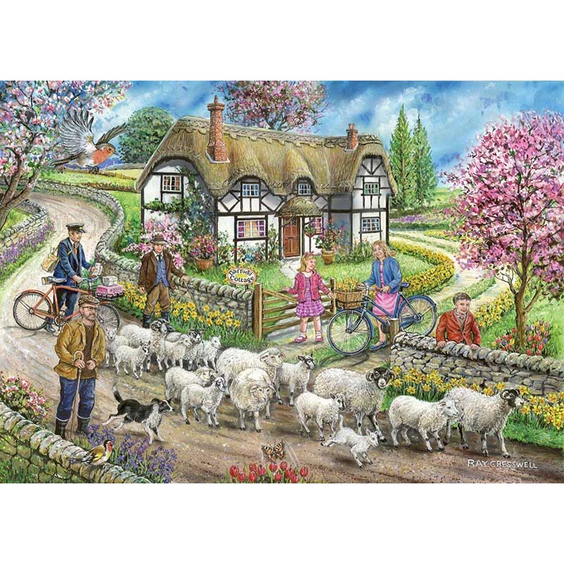 House of Puzzles Daffodil Cottage 1000 Piece Jigsaw Puzzle image 0