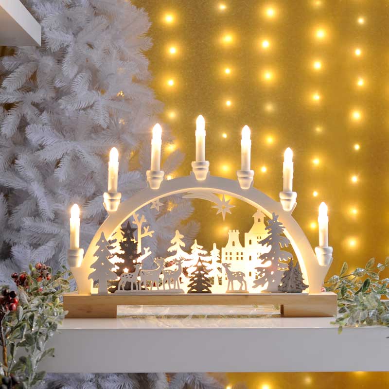 Festive Battery-Operated Reindeer Candle Bridge image 0