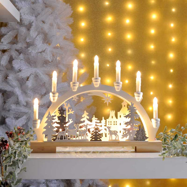 Festive Battery-Operated Reindeer Candle Bridge image 0