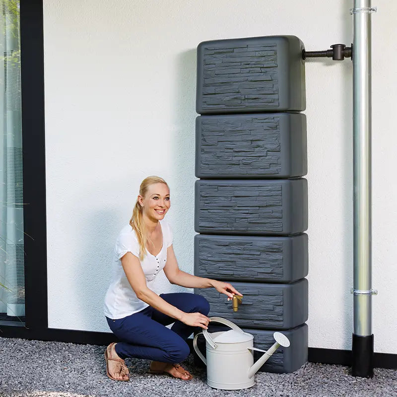 Slim Stone Dark Grey Water Butt (330 litres) image 0