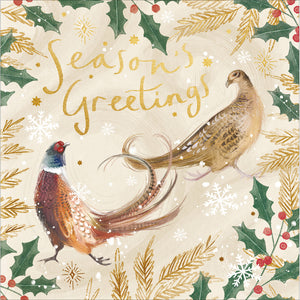 Woodmansterne Pheasants Surrounded Christmas Card image 0