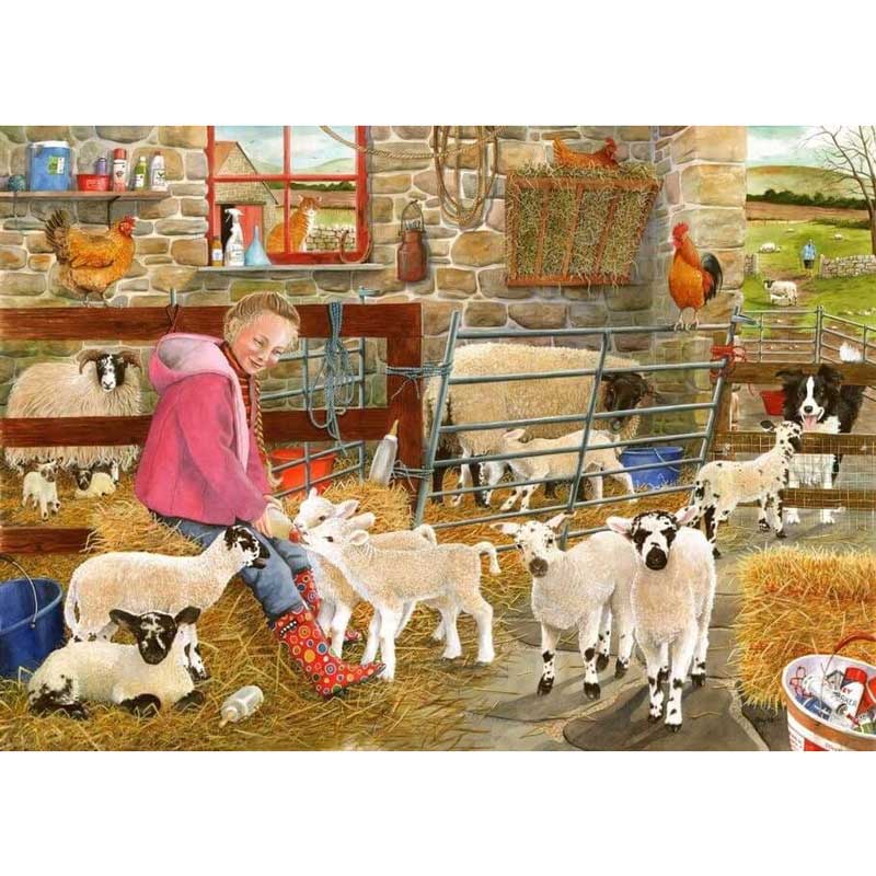 House Of Puzzles Mary's Little Lamb Big 500 Piece Jigsaw Puzzle image 0