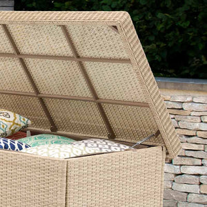 Bramblecrest Somerford Cushion Storage Box in Sandstone Rattan with Liner - Large image 1