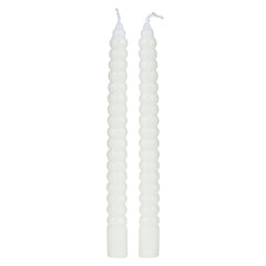 Decoris Cream Stacked Ellipsoid Dinner Candles (Pack of 2) image 0