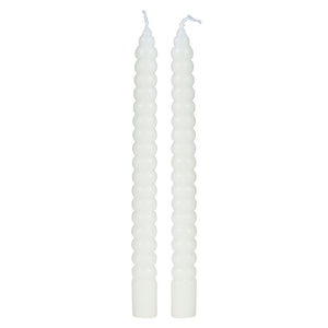 Decoris Cream Stacked Ellipsoid Dinner Candles (Pack of 2) image 0
