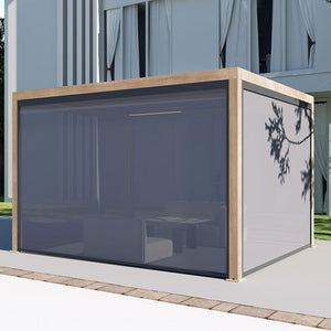 Supremo Belfort Wood Effect Rectangular Pergola with Curtains & LEDs (4m x 3m) image 2