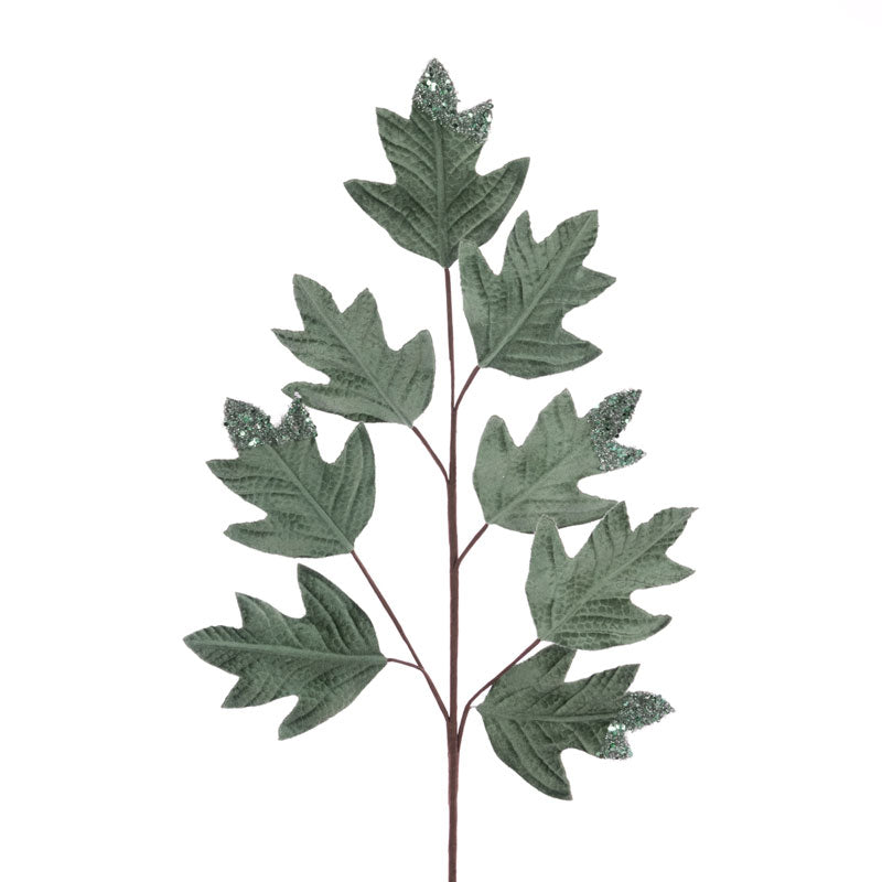 Floralsilk Green Velvet Leaf Spray (70cm) image 0