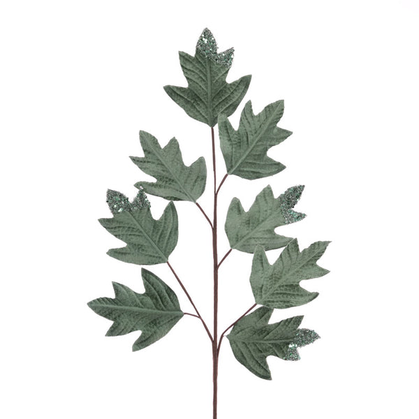 Floralsilk Green Velvet Leaf Spray (70cm) image 0