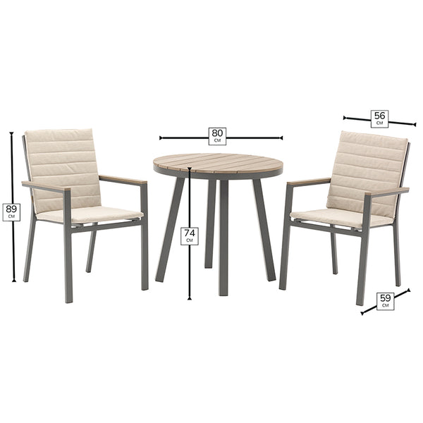Bramblecrest Zurich 2 Seat Garden Bistro Set image 5
