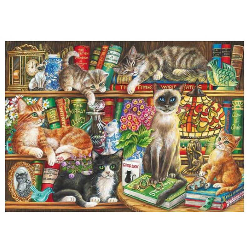 Gibsons Puss In Books 1000 Piece Jigsaw Puzzle image 0