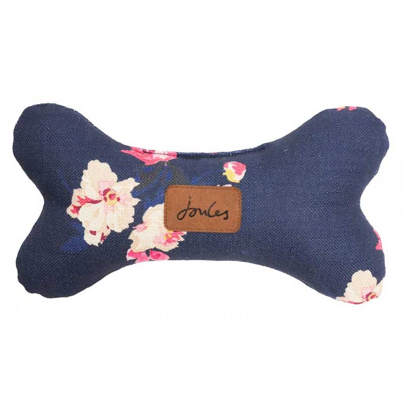 Joules Plush Navy Floral Bone Dog Toy image 0