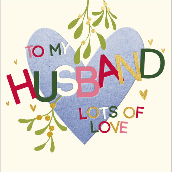 Woodmansterne Heart Husband Christmas Card image 0
