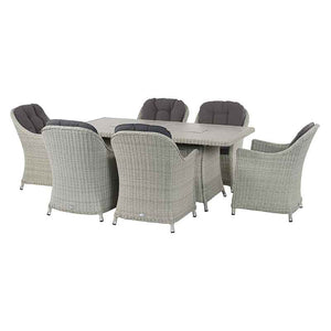 Bramblecrest Monterey 6 Seat Garden Dining Set in Dove Grey with Rectangular Firepit Table image 6