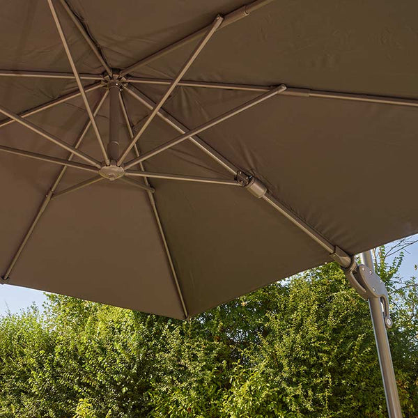 Bramblecrest Chichester 3m Round Cantilever Parasol in Grey with Granite Base &amp; Cover image 2