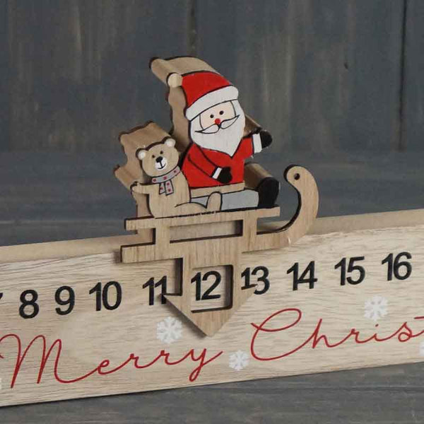 Wooden Advent Calendar with Santa Marker image 0