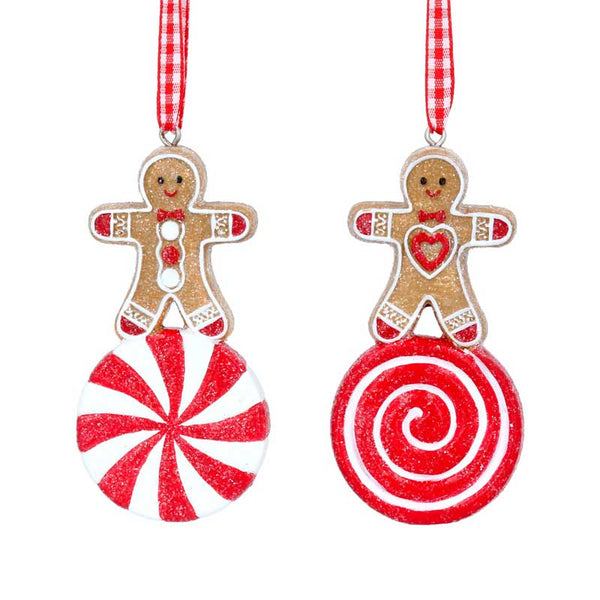Gisela Graham Resin Gingerbread Man on Sweet (Assorted Designs) image 0