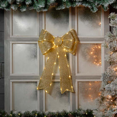 Festive Battery-Operated Lit Bow image 0