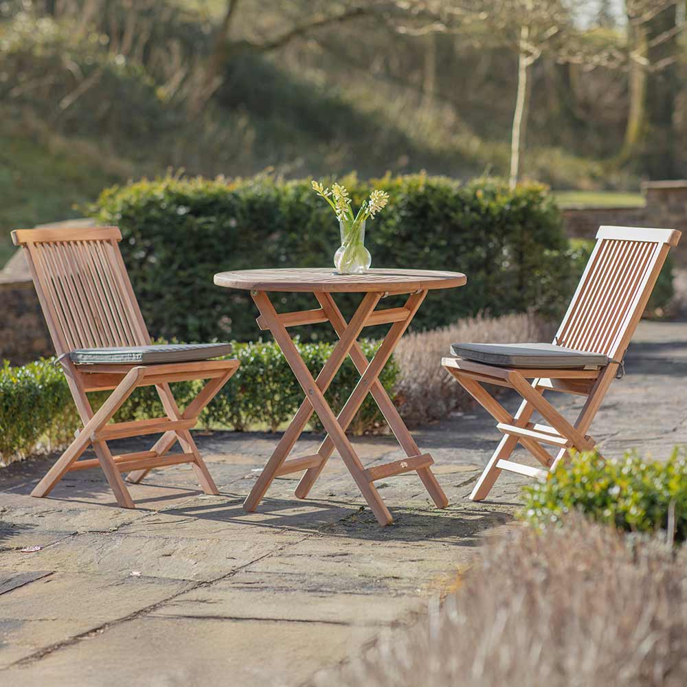 Bramblecrest Richmond Folding Bistro Set with Eco Taupe Cushions image 0