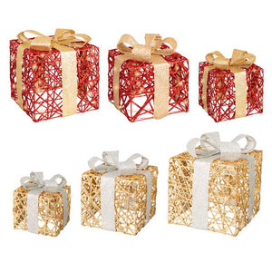 Lumineo Micro LED Battery-Operated Paper Giftboxes (Set of 3) image 0