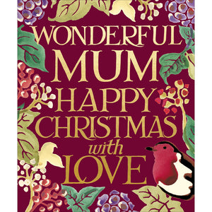 Woodmansterne Robin In Foilage Mum Christmas Card image 0
