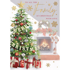 Words N Wishes Christmas Tree To the Family Christmas Card image 0