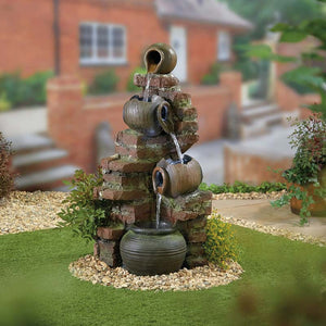 Easy Fountain Flowing Jugs Water Feature with LED Lights image 1