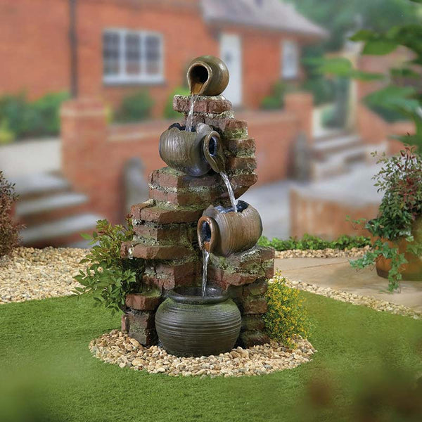 Easy Fountain Flowing Jugs Water Feature with LED Lights image 1