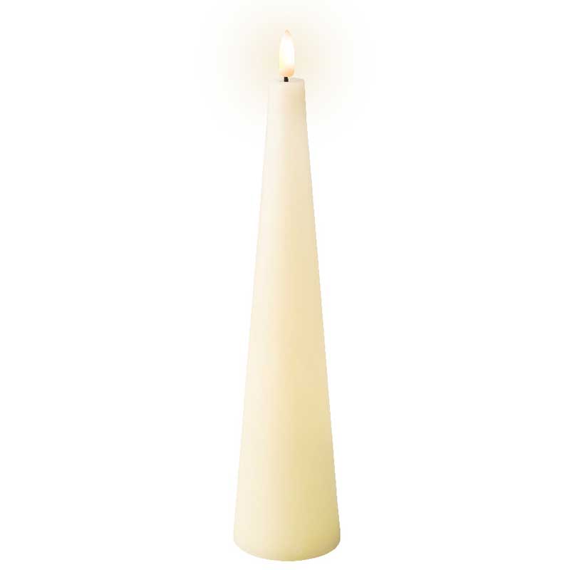 Lumineo Cream Wax LED Cone Candle image 0
